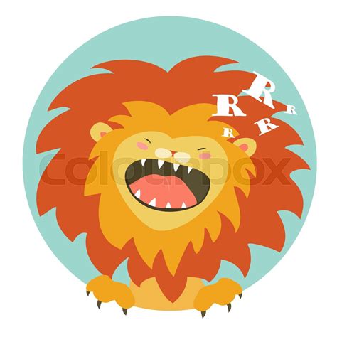 Cartoon lion roaring | Stock vector | Colourbox