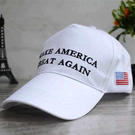 Make America Great Again Donald Trump Campaign Hat Republican White Cap Hot-in Men's Baseball ...