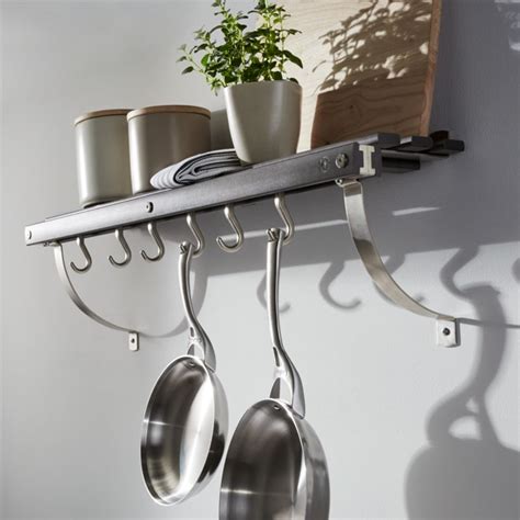 J.K. Adams Grey Wall Mounted Pot Rack | Crate & Barrel