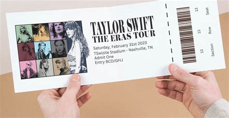 Taylor Swift the Eras Tour 2023 Customizable Ticket Template Swiftie Memorabilia Printout Merch ...