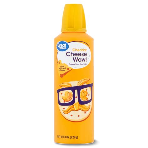 Great Value Cheese Wow! Spray Cheese, Cheddar, 8 oz - Walmart.com