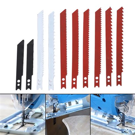 10pcs Durable Jigsaw Blades 60/97mm Jig Saw Blades Set For Cutting Metal Plastic Wood Power ...