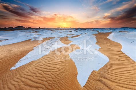 Sunset Over The Western Sahara Desert In Africa Stock Photo | Royalty ...