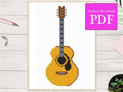 Acoustic Guitar Cross Stitch Pattern - Etsy UK