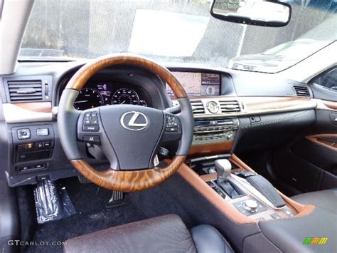 Black and Saddle Tan/Matte Dark Brown Ash Burl Interior 2013 Lexus LS 460 AWD Photo #74247785 ...