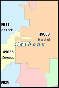 CALHOUN County, Michigan Digital ZIP Code Map