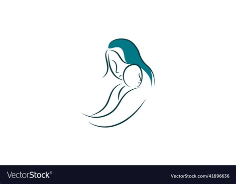 Mother with her baby mothers day logo Royalty Free Vector