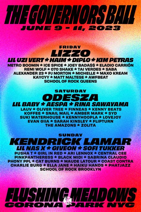 Get Ready for an Unforgettable Weekend at Gov Ball 2023 with Kendrick Lamar, Lizzo, ODESZA, and ...