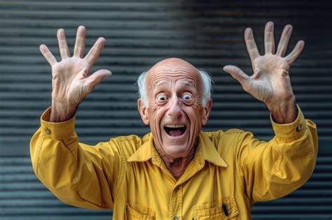 Premium AI Image | The Funny Faces of the Old Man