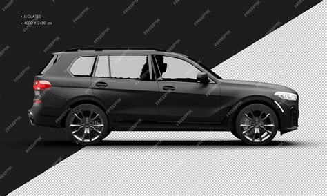 Premium PSD | Isolated Realistic Matte Black Luxury Modern Grand Suv Car From Right Side View