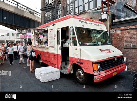 Korean BBQ taco food truck parked in Chelsea neighborhood serving ...