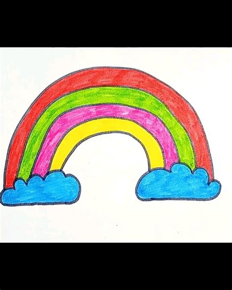 how to draw rainbow cloud easy step by step drawing for beginners #drawing #cloud #howtodraw # ...