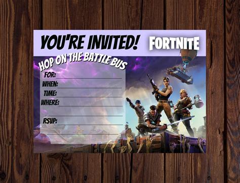 Downloadable Free Printable Fortnite Invitations - Printable And Enjoyable Learning