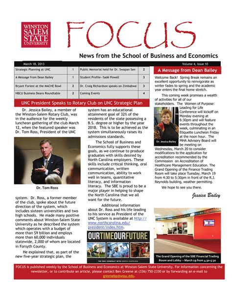 FOCUS News from the School of Business and Economics