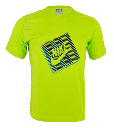 New Nike Men's Lime Green Petrol Printed T-Shirt Retro Slim Fit Top S M L XL