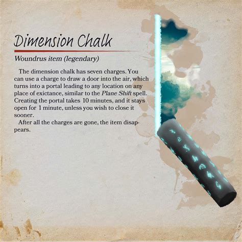 Dimension Chalk: A magic item to travel quicly between planes of ...