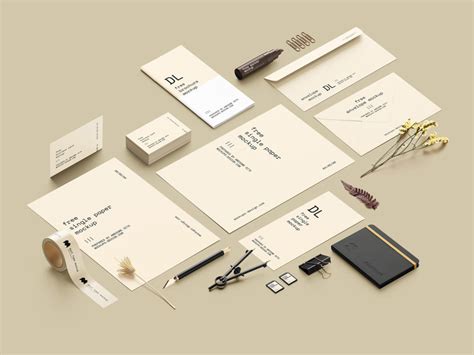 Free Branding Stationery Mockup Scene Creator