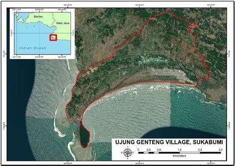 The study area located in Ujung Genteng, West Java. | Download ...