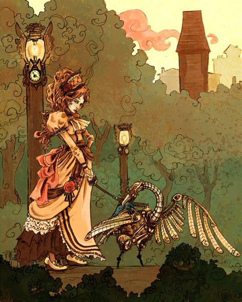 Autumn Stroll 8x10 steampunk victoriana art print