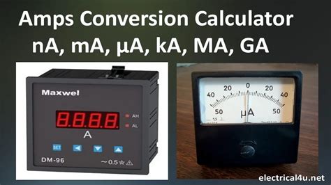 Convert Milliampere [mA] To Microampere [μA] • Electric Current Converter • Electrical ...