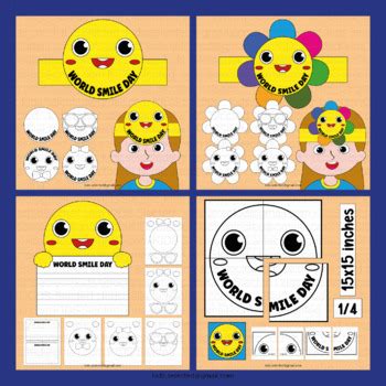 World Smile Day Activities Hat Craft Flower Crown Poster Writing ...