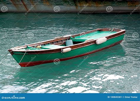 Green fishing boat stock image. Image of wooden, coastline - 100845381