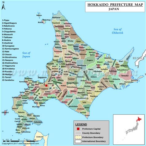 Hokkaido Prefecture Map | Map of Hokkaido Prefecture, Japan