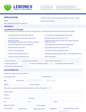 ZA Lebone II College Of The Royal Bafokeng Application Form 2023-2024 - Fill and Sign Printable ...