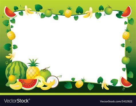 Mixed Fruits Border Frame Royalty Free Vector Image | Printable crafts, Free certificate ...