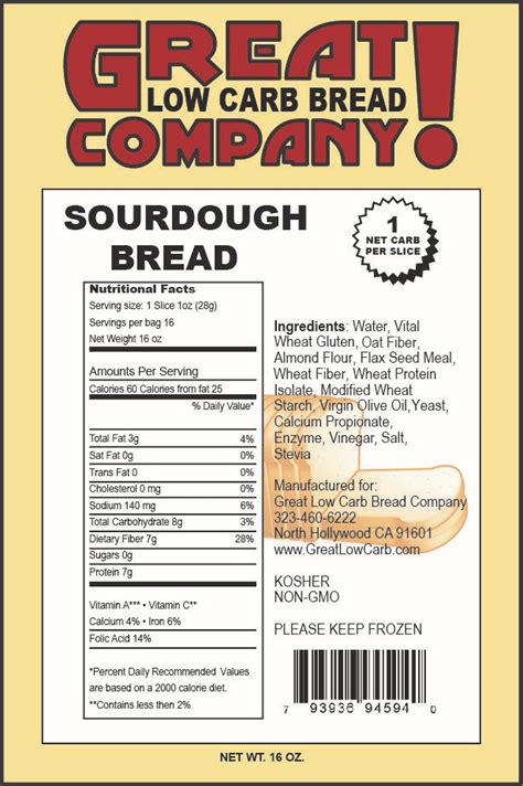 Sourdough Bread Ingredients Label - Label Ideas