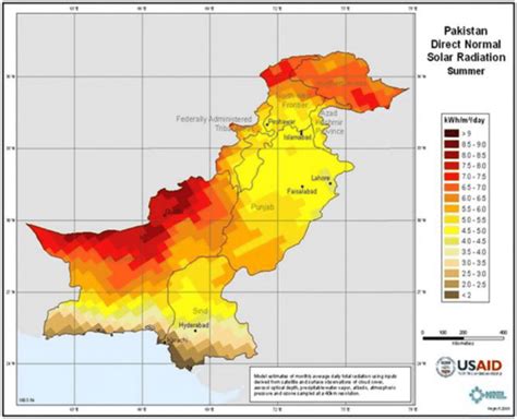 Direct Normal Solar Radiation map of Pakistan (NREL 2016) | Download Scientific Diagram