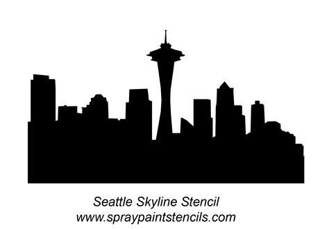 Seattle Skyline Silhouette | Free Printable Cityscape Outline