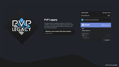 PvP Legacy website — Jip Frijlink