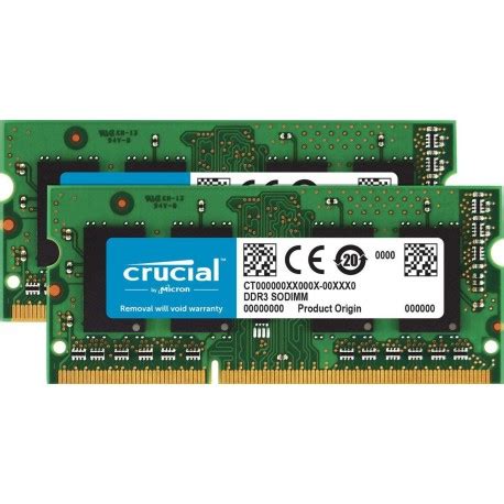 Mémoire So-DIMM DDR3L 1333 Mhz 8 Go (2 x 4Go) Crucial PC3-10600 - CPC informatique