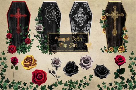 Vampire Coffin Clipart Graphic by Digital Curio · Creative Fabrica