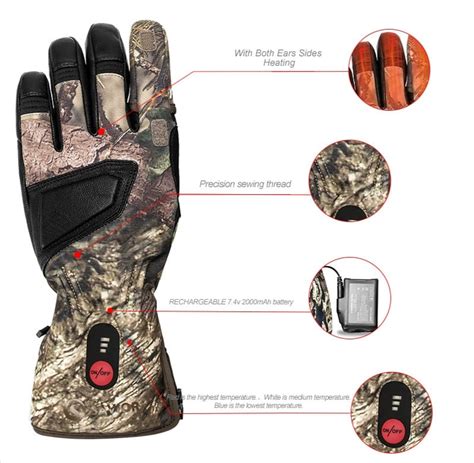 Heated Hunting Gloves with removable finger trigger flap for perfect feel