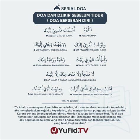 Doa dan Dzikir Sebelum Tidur: Doa Berserah Diri – Yufidia.com