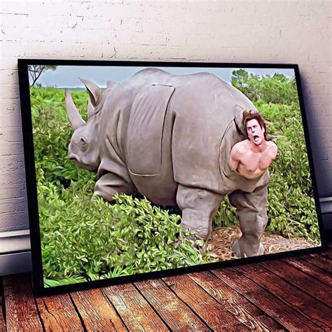 The Rhino Scene In Ace Ventura – Poster - Canvas Print - Wooden Hanging ...