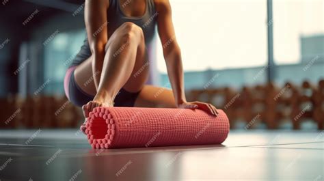 Premium Photo | Foam roller for muscle and fascia stretching foot sport ...