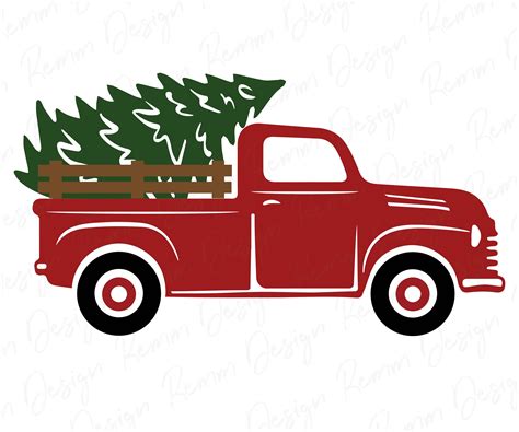 Christmas Truck Tree Svg Jpg Png Digital Download Christmas 日本 | ヴィンテージ ...