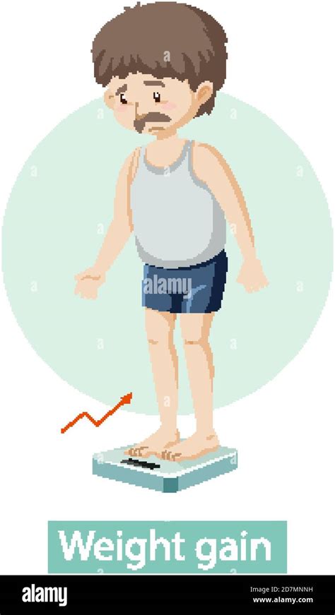 Cartoon character with weight gain symptoms illustration Stock Vector Image & Art - Alamy