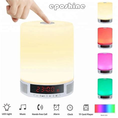 Touch colorful LED Bluetooth speaker wake up night light bedside lamp ...