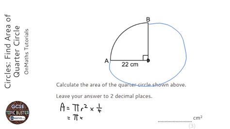 Circles: Find Area of Quarter Circle (Grade 4) - OnMaths GCSE Maths Revision - YouTube