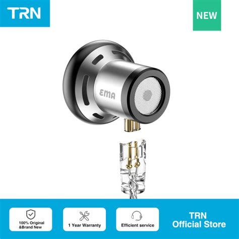 TRN EMA 14.2mm Dynamic Driver In Ear Earphone Bass Metal Flat Head Plug ...