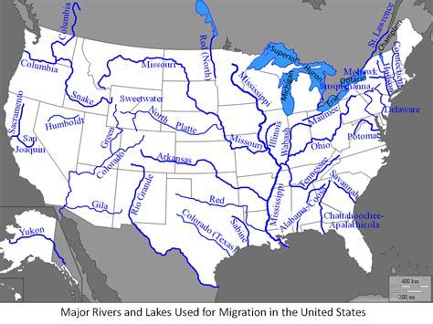 US Migration Rivers and Lakes | Learn | Family history resources, Genealogy map, Map