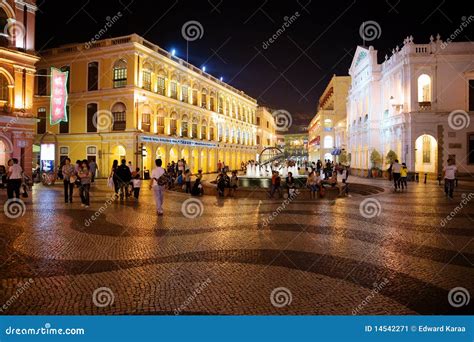 Senado Square by Night, Macau. Editorial Photo - Image of sites, mercy: 14542271