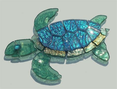 Sea Turtle Mosaic Pattern | Glass Mosaic Baby Sea Turtle secret garden ...