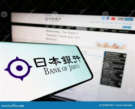 Cellphone with Logo of Financial Institution Bank of Japan (BOJ) on ...