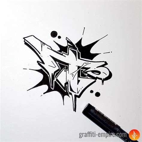 Black and White Wildstyle "T" Graffiti Letter Graffiti Letter T, Wie Zeichnet Man Graffiti ...