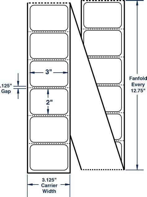 3 x 2" White Thermal Transfer Labels - Fanfold (11,160 Labels/Case) - ProgressivePP